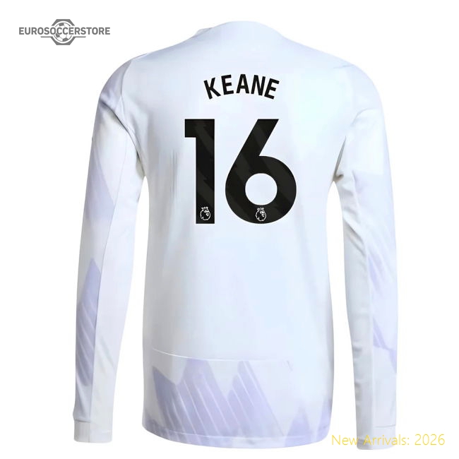 Luxury 2025-2026 Man Utd Authentic Long Sleeve Away Shirt (keane 16)