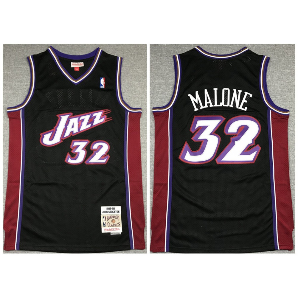 Game Day Premium Quality Men's Jazz #32 Karl Black Basketball Jersey