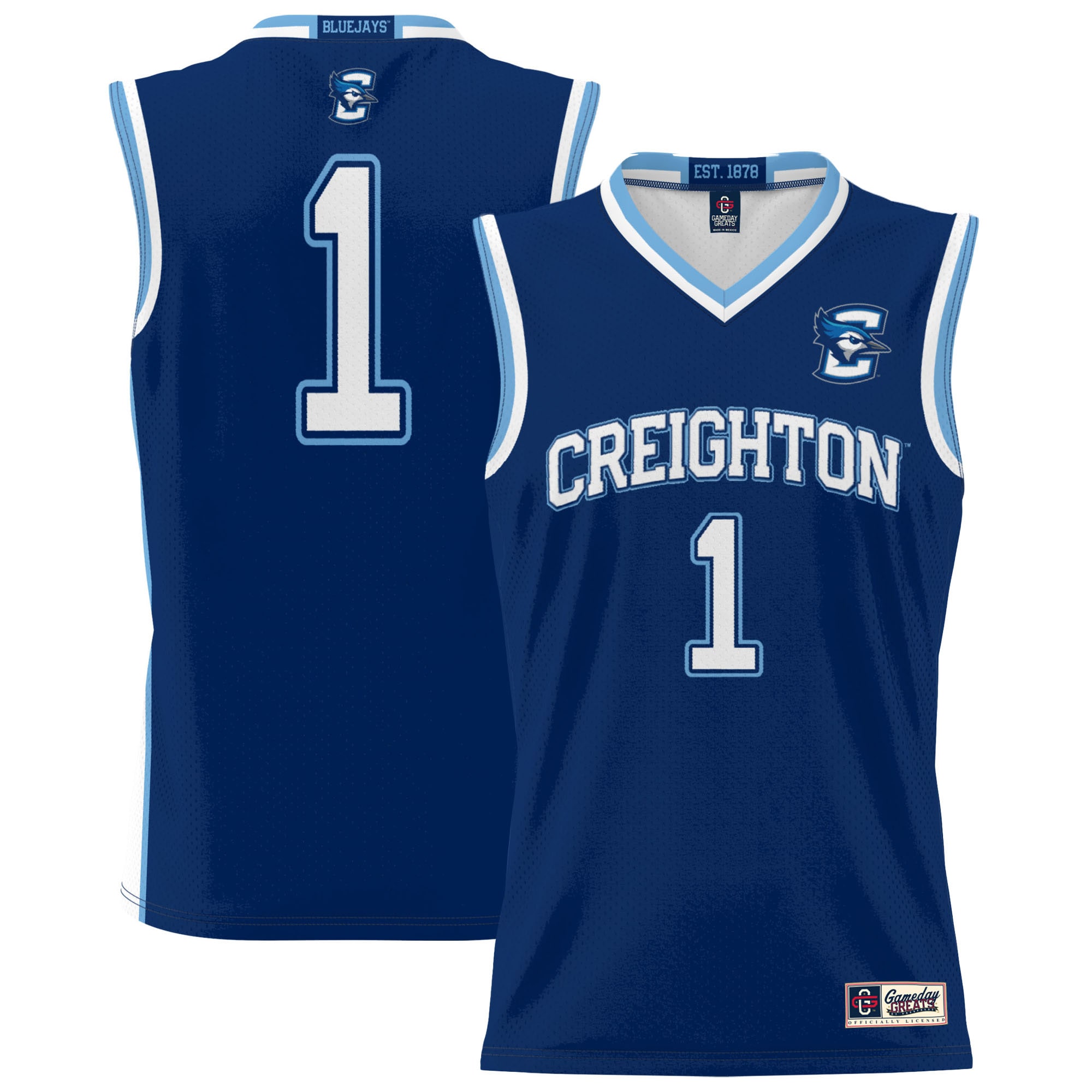 [NJP] Youth Creighton Bluejays GameDay Greats Lightweight Basketball Jersey - Blue