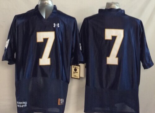 Men's ND Fighting Irish Blue 2014 comfortable William Fuller #7 away