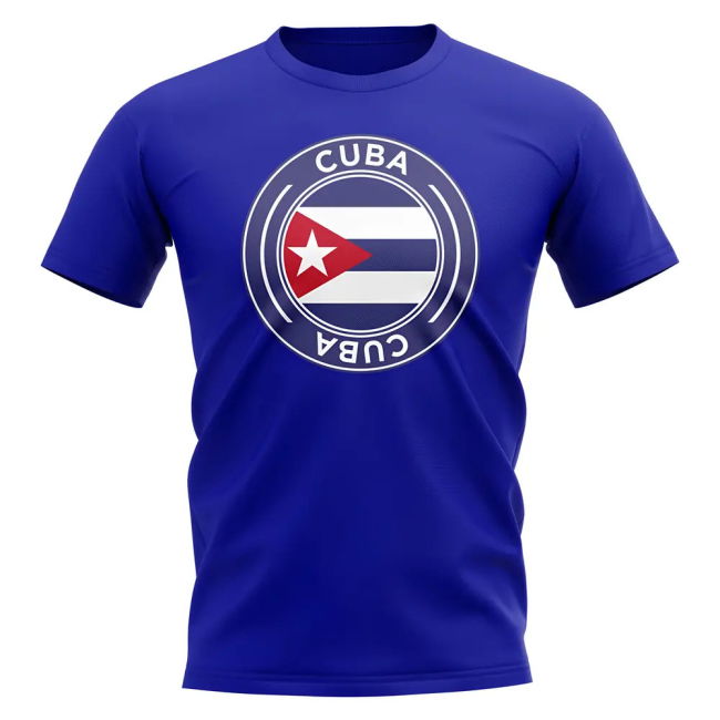 Exclusive-Design Premium-Quality Cuba Football Badge T-Shirt (Royal)