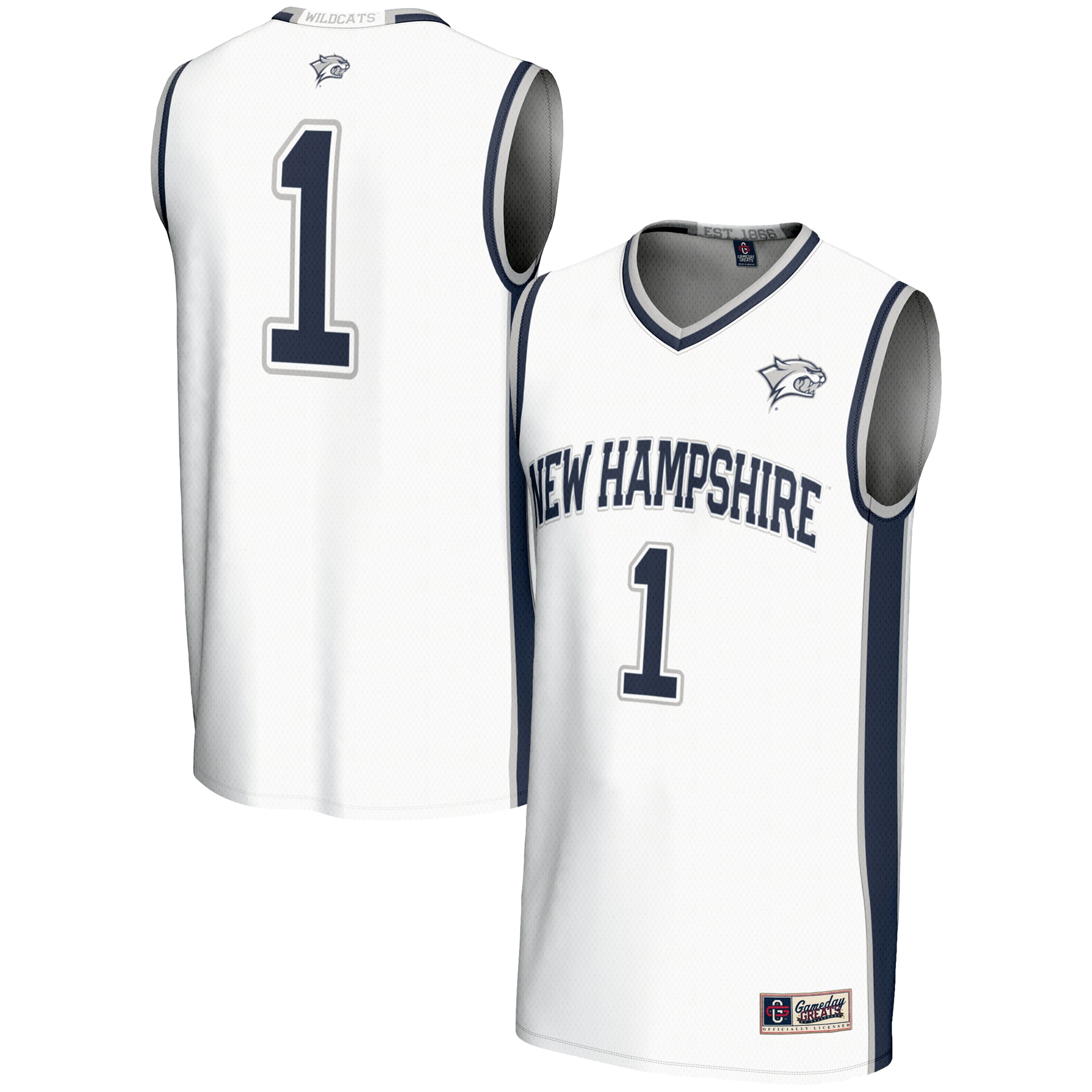 [NJP] New Hampshire Wildcats GameDay Greats Youth Lightweight Basketball Jersey - White
