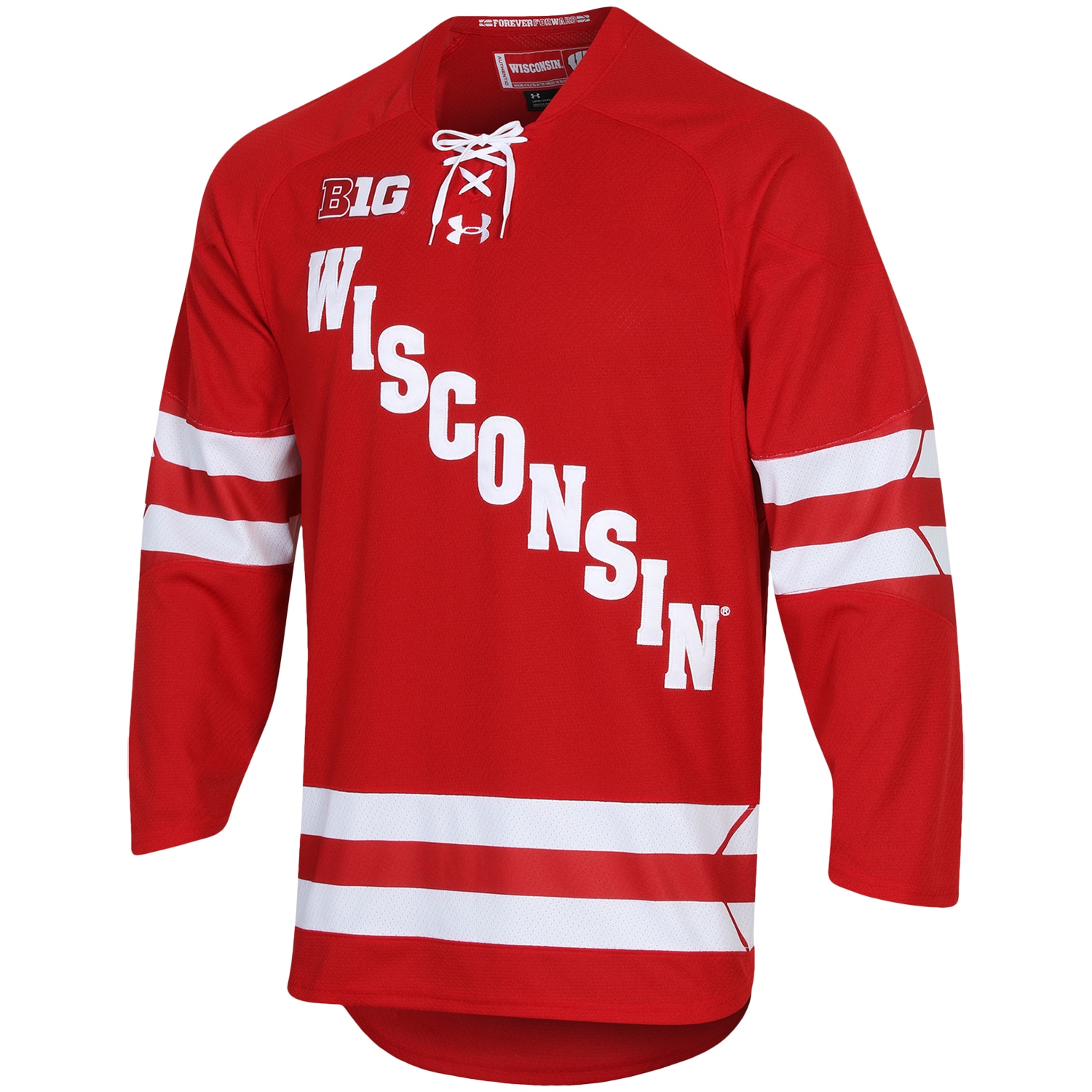 [DDG] Wisconsin Badgers UA Replica Hockey Jersey - Red