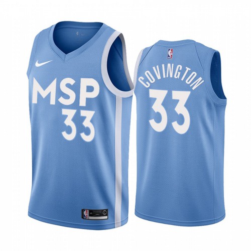 Nike Minnesota Timberwolves #33 Robert Covington Mens Unveil 2019-20 City Edition Swingman NBA Jersey Blue Mens