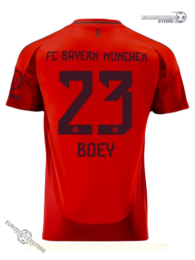 Bayern Munich's 24-25 Season Home Jersey Featuring Boey 23