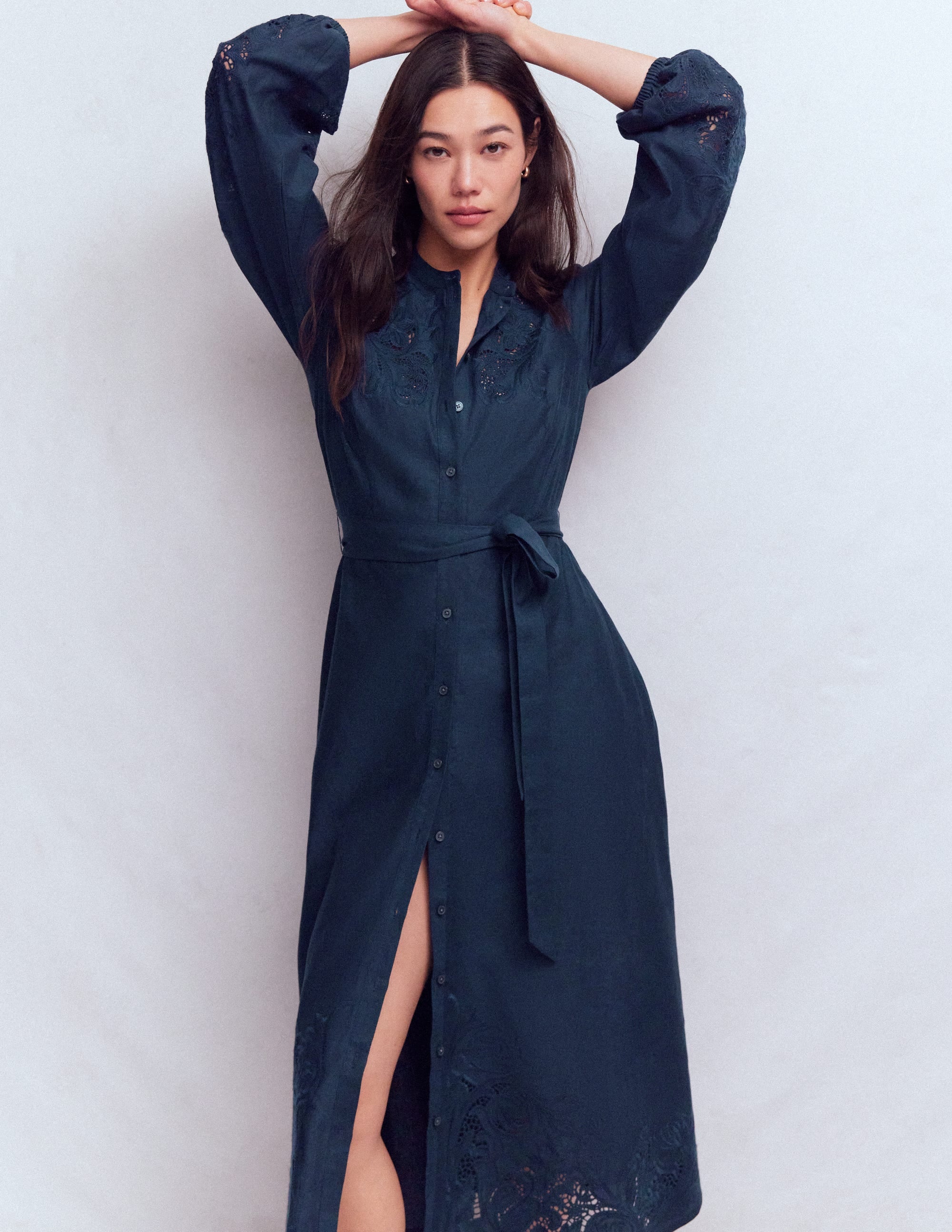 Mae Linen Blend Shirt Dress