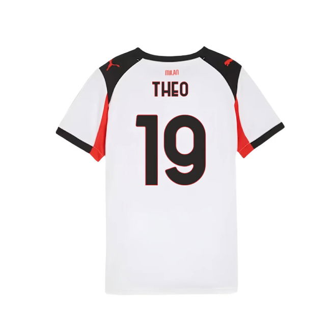 Acm Ac Milan Away Shirt Kids Theo #19 Official Licensed Dedicated ...