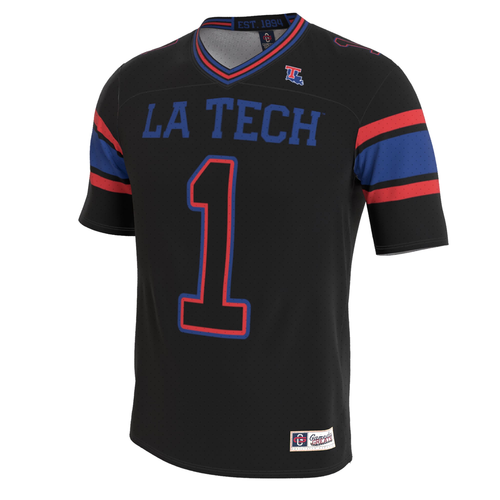 Youth Louisiana Tech Bulldogs Lightweight Collegiate Football Blackout Fashion Jersey