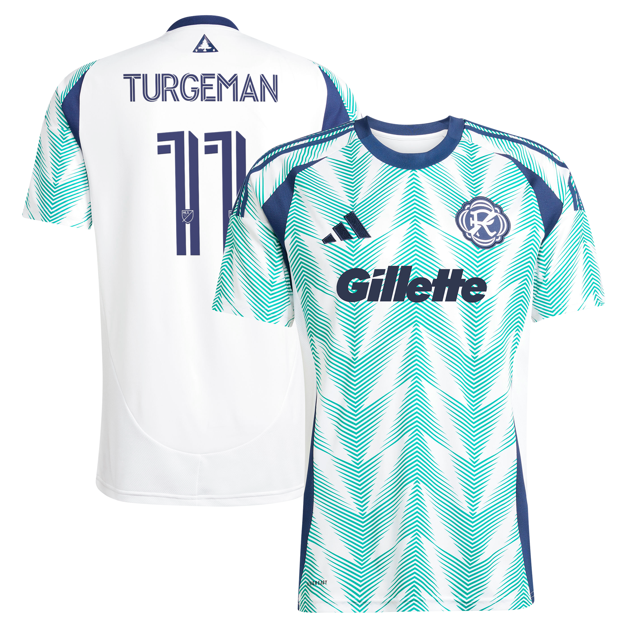 [SJH] Dor Turgeman New England Revolution 2025 Eastern White Pine X Flag of New England Replica Jersey - White