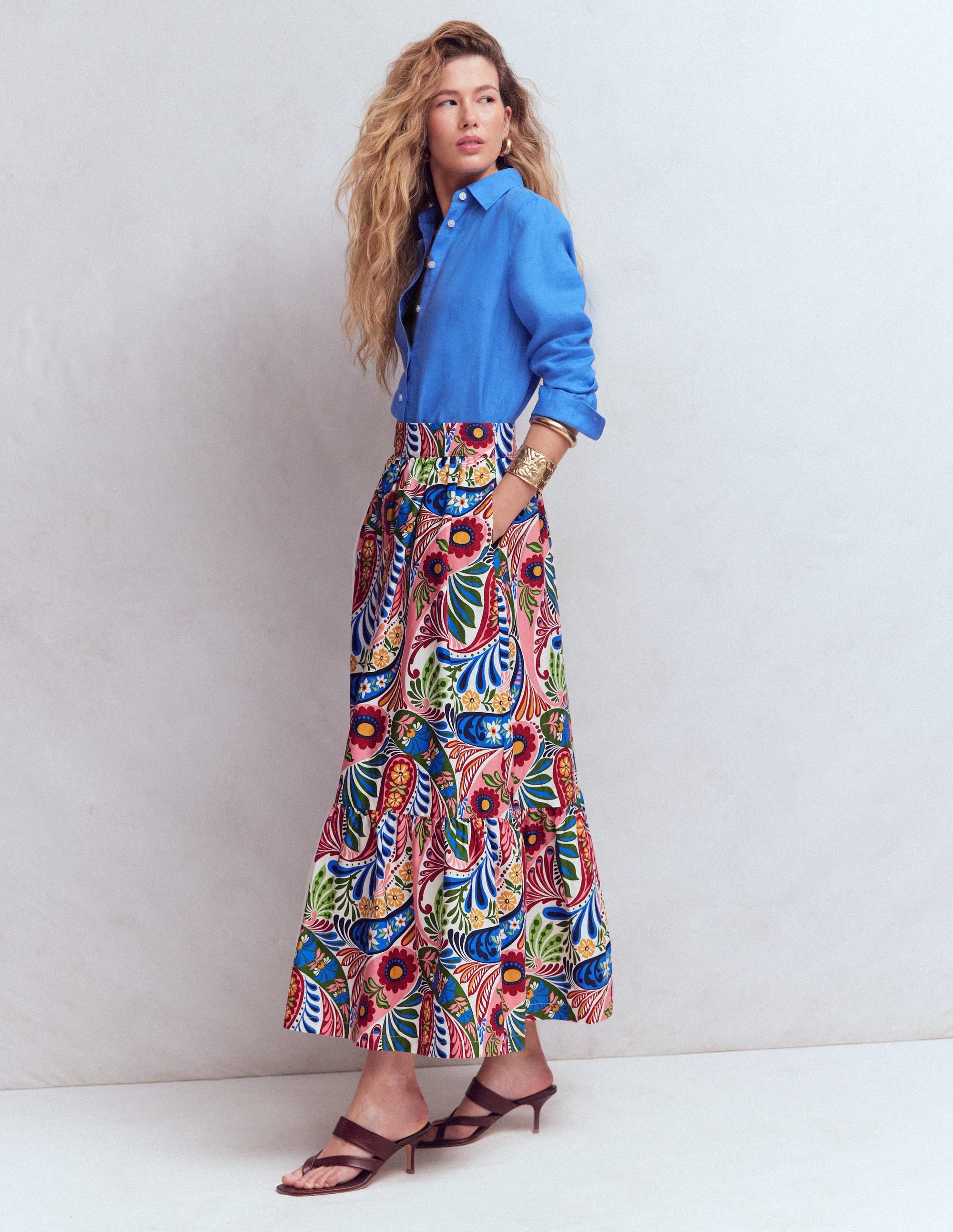 Abigail Poplin Maxi Skirt