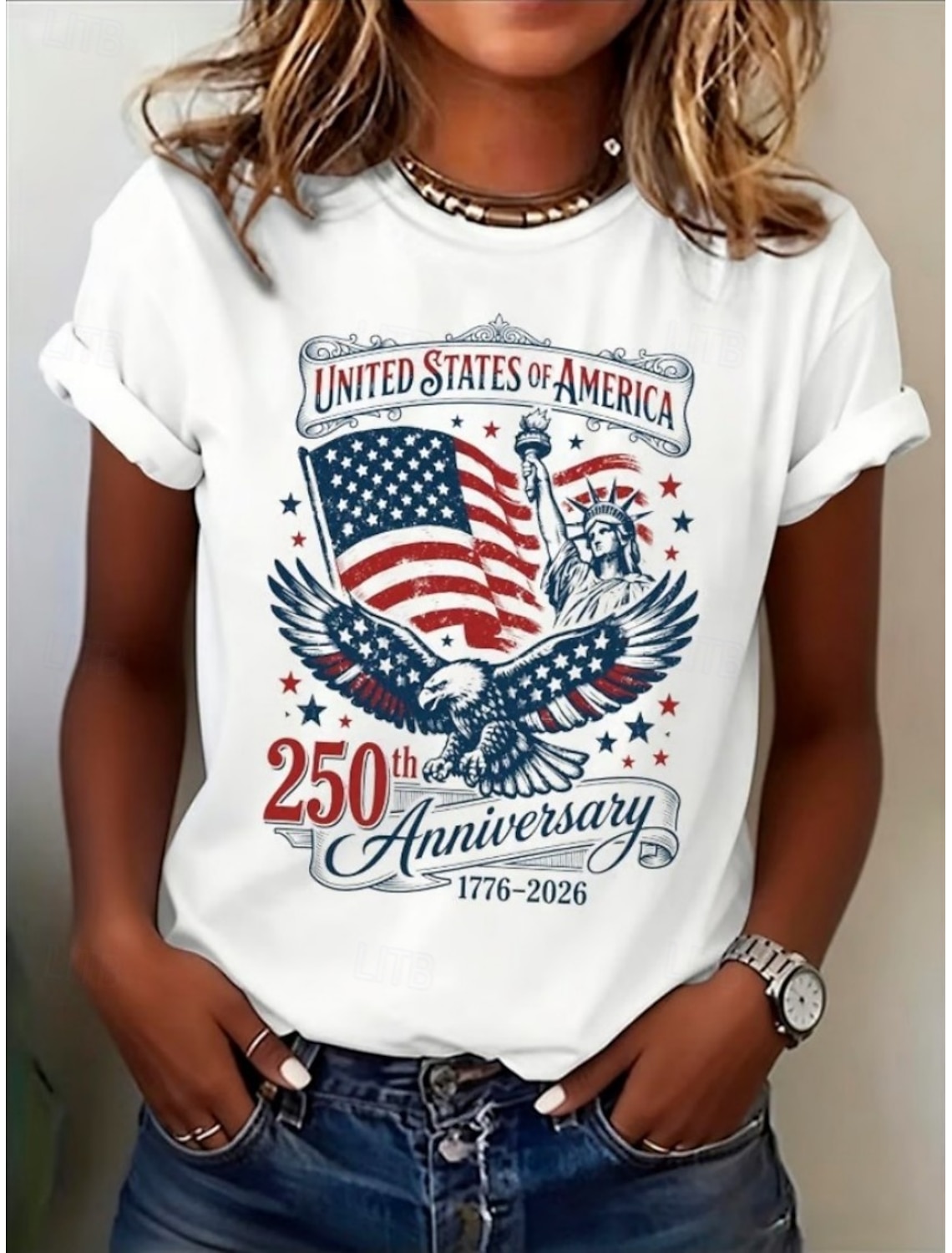 Independence Day Patriotic Women's Zip Up Sweatshirts Geometric Striped Active Fashion Casual Long Sleeve Crew Neck Regular Tops Street Dailywear Zipper Print White Spring Fall Winter