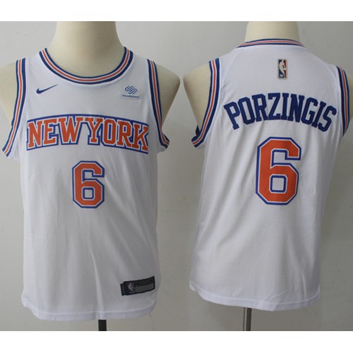 Authentic Knicks #6 Kristaps Porzingis 2024 Icon NBA Swingman Jersey