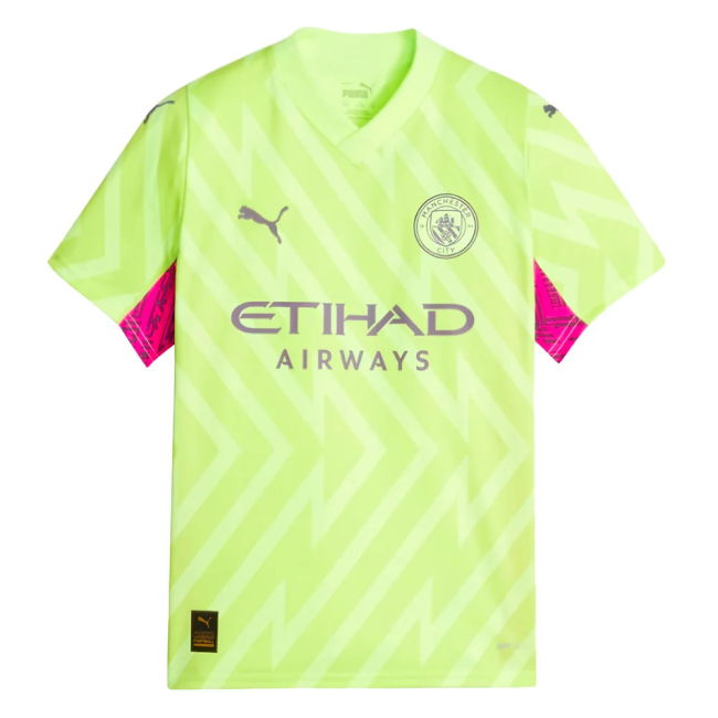 Premium Man City 2023-2024 Man City SS Goalkeeper Shirt (Yellow)