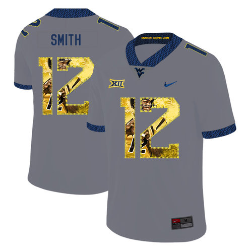 Men's None Gray 2024 authentic Geno Smith #12 game day Jersey