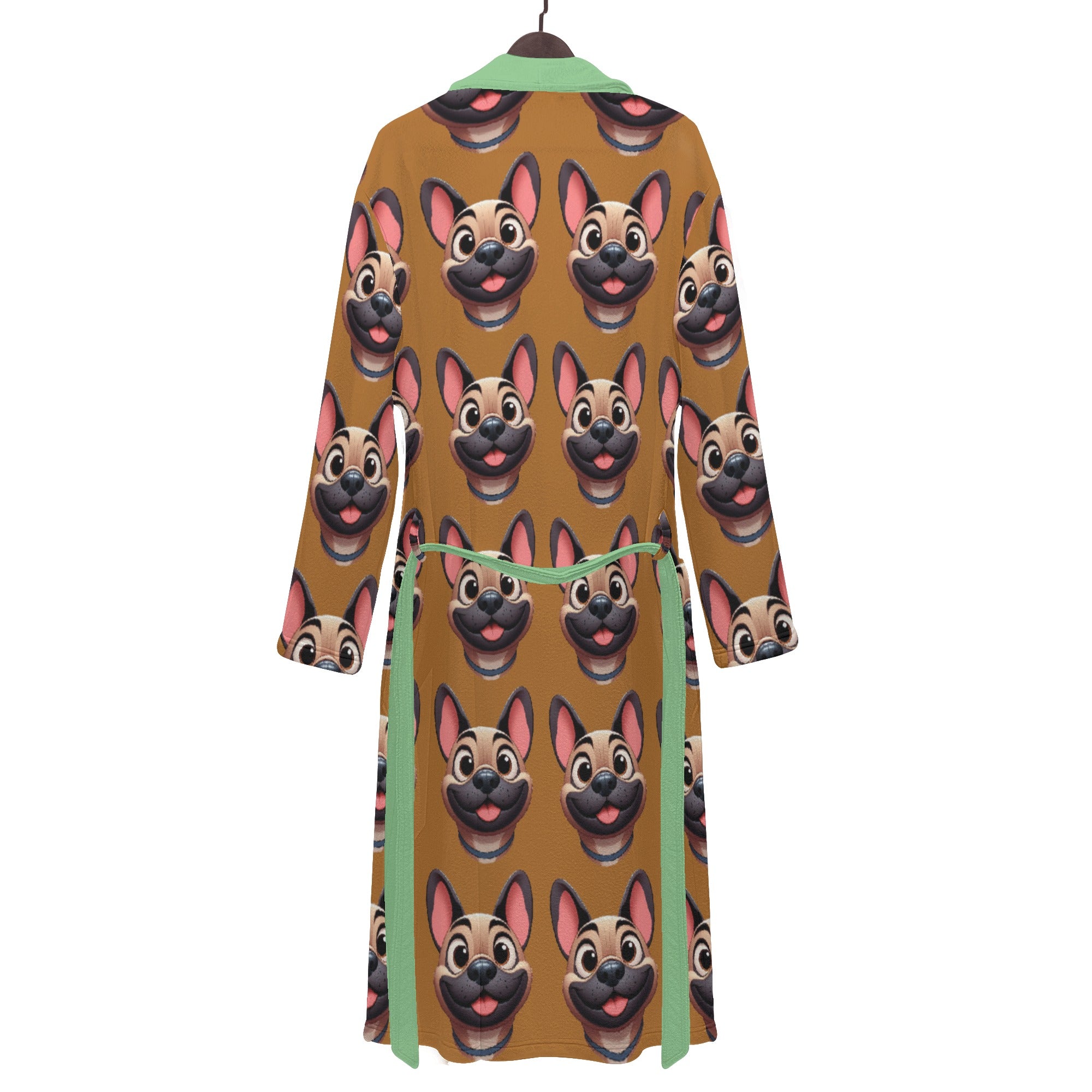 Street-Ready Frenchie-Fan Cozy Scout - Men Bathrobe for Home Use