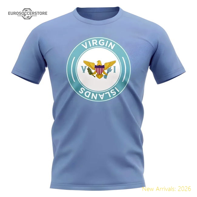 Us Virgin Islands Football Badge T-shirt (sky) - Affordable