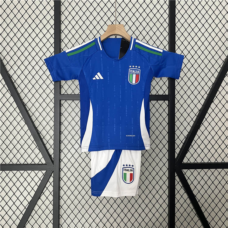 Official Durable Kids Italy UEFA Euro 2024 Home Kit ShirtShorts