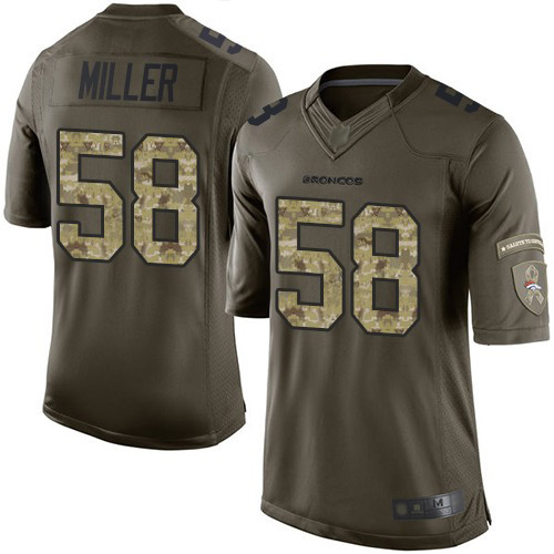 NFL W D B Broncos #58 Von Miller Green Limited Jersey - High Quality