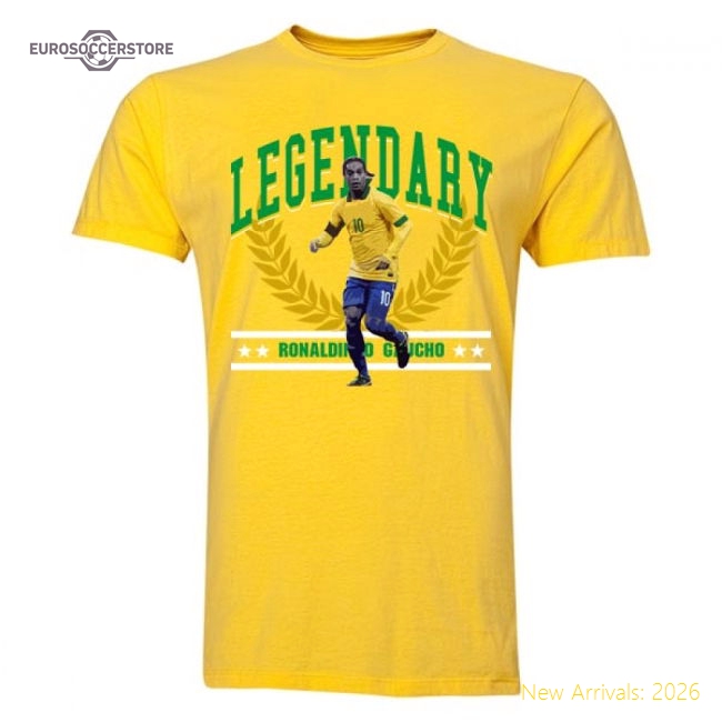 Ronaldinho Legendary Brazil T-Shirt (Yellow) - Kids