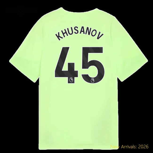 2025-2026 Man City Kids Safe Jersey Khusanov Drycell Stretchy