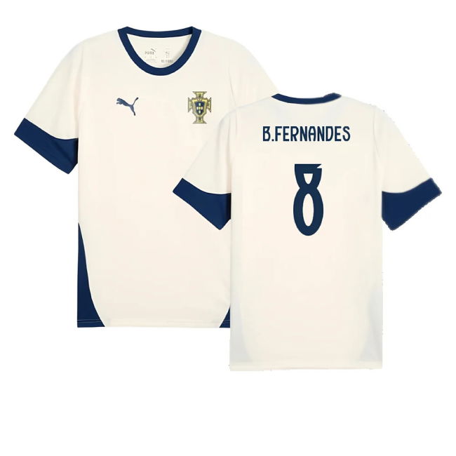 2025-2026 Portugal Training Jersey (Sugared Almond) (B.Fernandes 8)