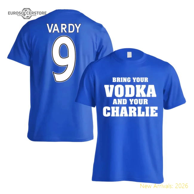Leicester Jamie Vardy Vodka Charlie T-Shirt (Vardy 9) - Blue