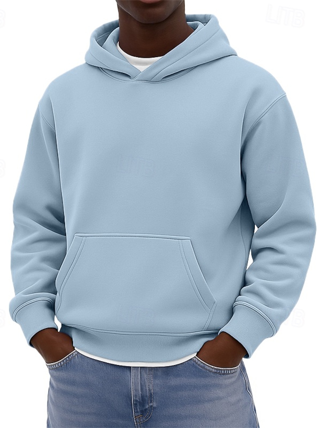 Men's Hoodie Pullover Black White Burgundy Navy Blue Royal Hooded