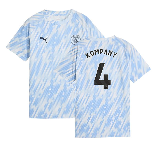 2025-2026 Man City Warm Up Jersey (Silver Sky) - Kids (Kompany 4)
