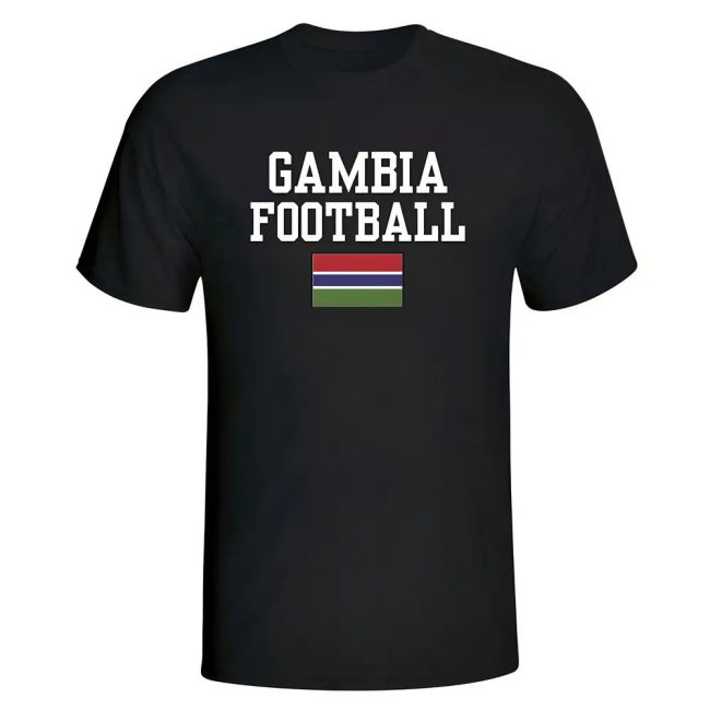 Top-Tier Collector'S-Item Gambia Football T-Shirt - Black