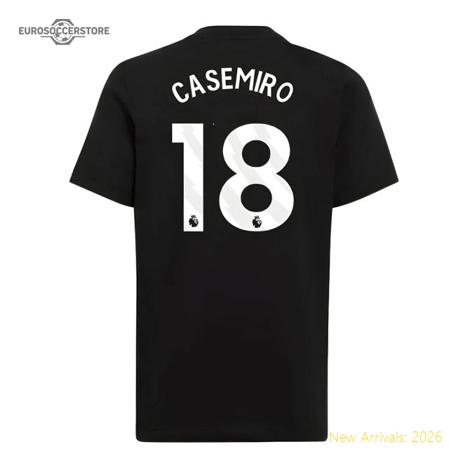 2025-2026 Man Utd EU Training Tee (Black) (Casemiro 18)