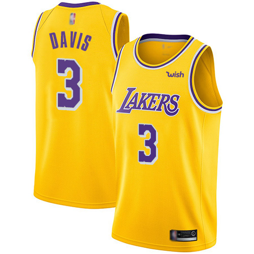 Lakers Gold Anthony Davis #3 Nike Jersey - Discounted NBA Fan Apparel