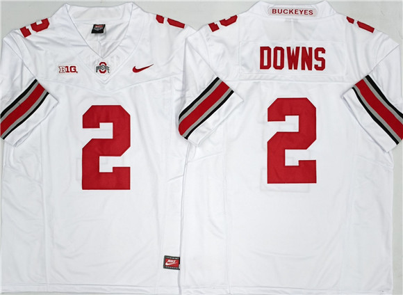 Men's OSU Ohio White 2025 college football Caleb Downs #2 official