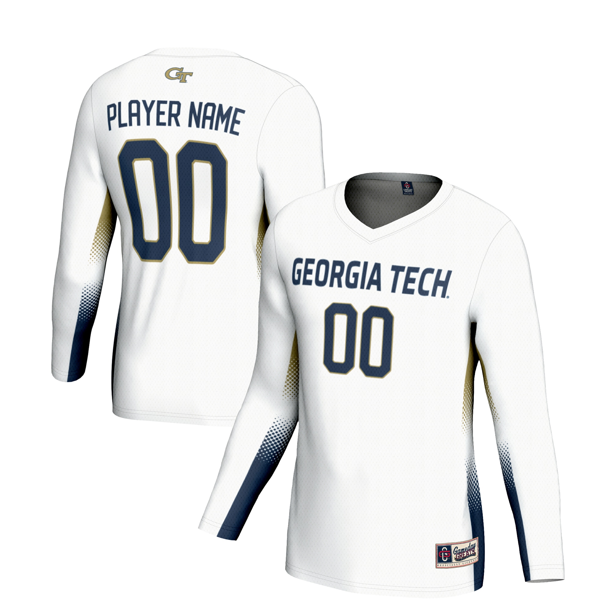 [DDG] Georgia Tech Yellow Jackets GameDay Greats Unisex NIL Lightweight Volleyball Jersey - White