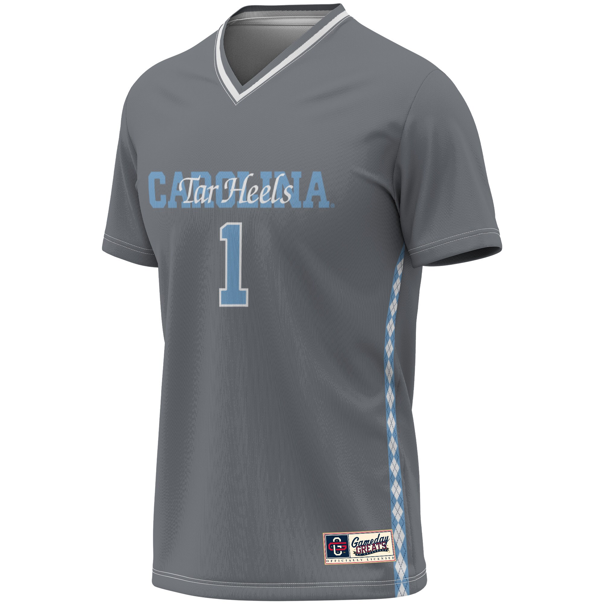[DDG] North Carolina Tar Heels GameDay Greats Unisex Women's Soccer Lightweight Fashion Jersey - Gray