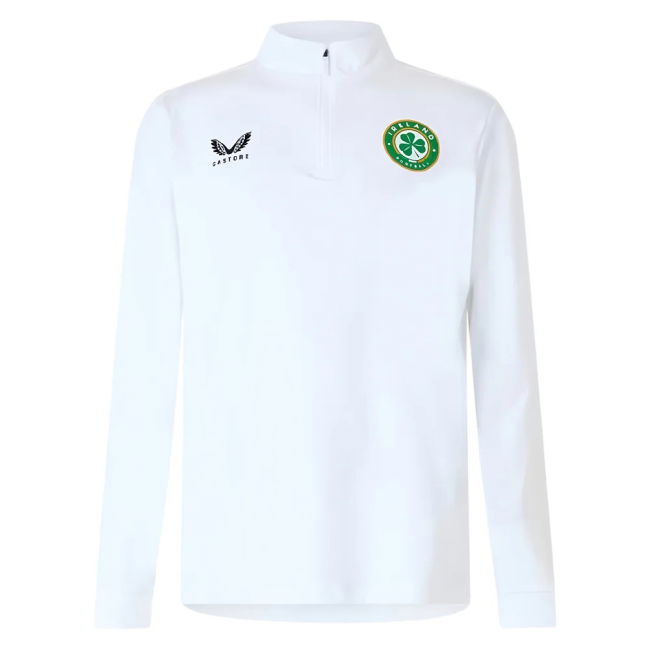 2025-2026 Ireland 1/4 Zip Midlayer Drill Top (White) Netherlands