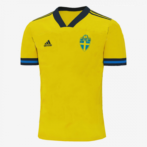 Official Comfort Fit Euro 2020 Sweden Home Soccer Jersey Shirt
