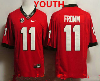 Men's Georgia Dawgs #11 Jake Fromm Red 2024 comfortable match worn