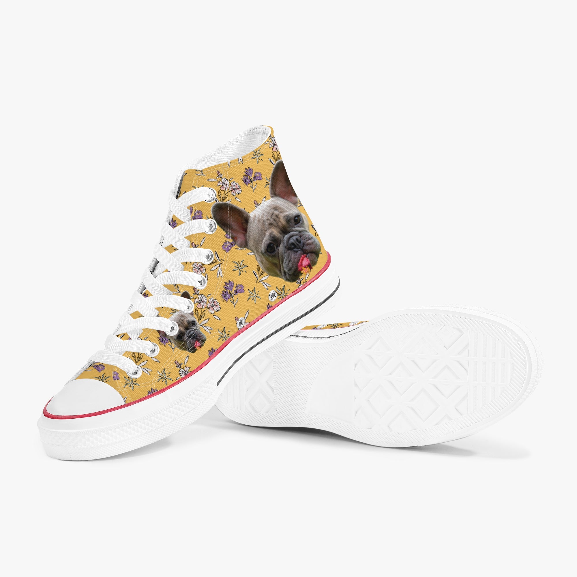 French Bulldog Ace Personalized High Top Canvas Shoes Cozy Paw Wear