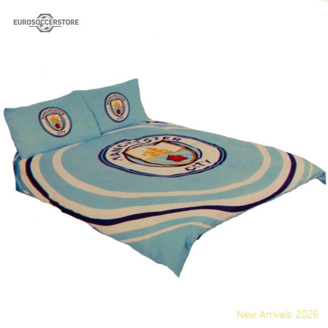 Authentic Manchester City Fc Pulse Double Duvet Set - Premium Quality