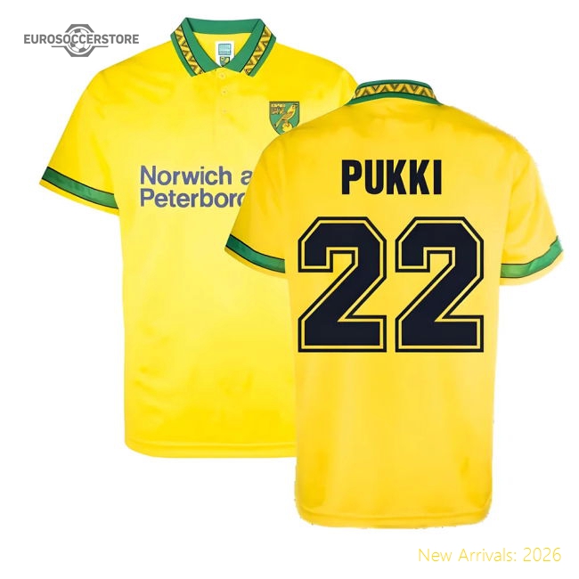 Norwich 1994 Home Retro Football Shirt (pukki 22) - Authentic Design