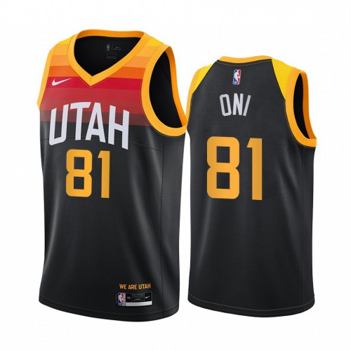 UTA Miye Oni #81 Top-Grade 2020 City NBA Swingman Jersey Black