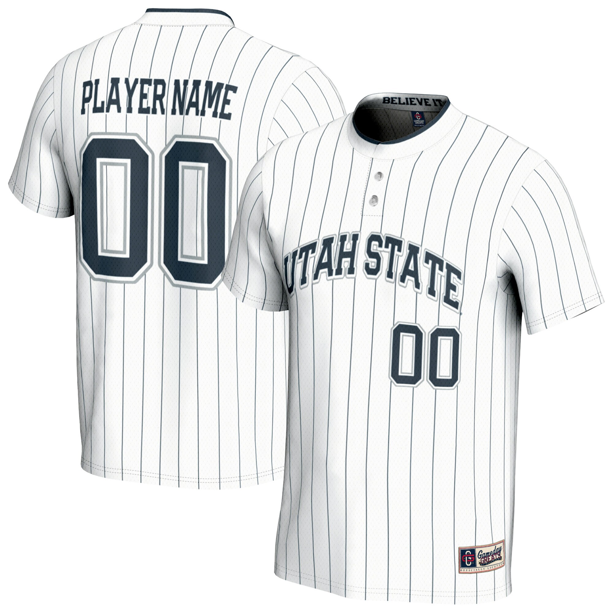 [DDG] Utah State Aggies GameDay Greats Unisex NIL Pick-A-Player Lightweight Softball Fashion Jersey - White