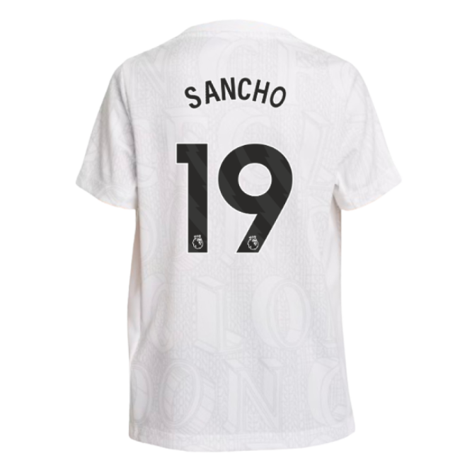 Chelsea Chelsea Pre Match Shirt White Kids Sancho #19 Durable Mate...
