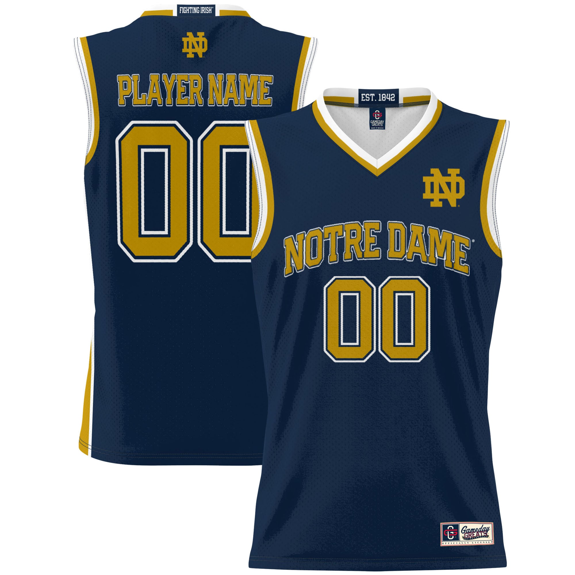 [NJP] Notre Dame Fighting Irish GameDay Greats NIL Pick-A-Player Lightweight Men's Basketball Jersey - Navy