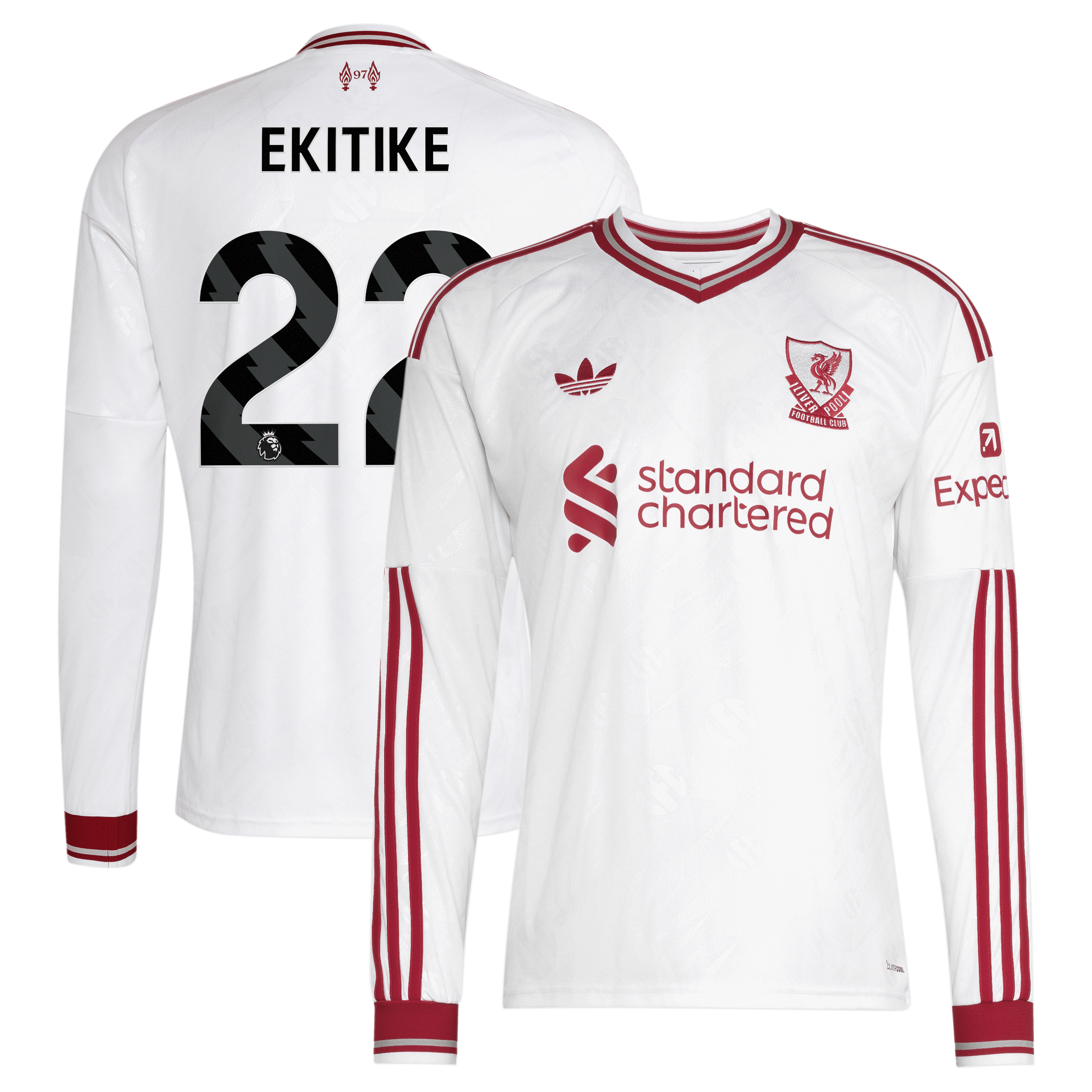 [SJH] Hugo Ekitike Liverpool 2026/27 Away Replica Long Sleeve Jersey - White