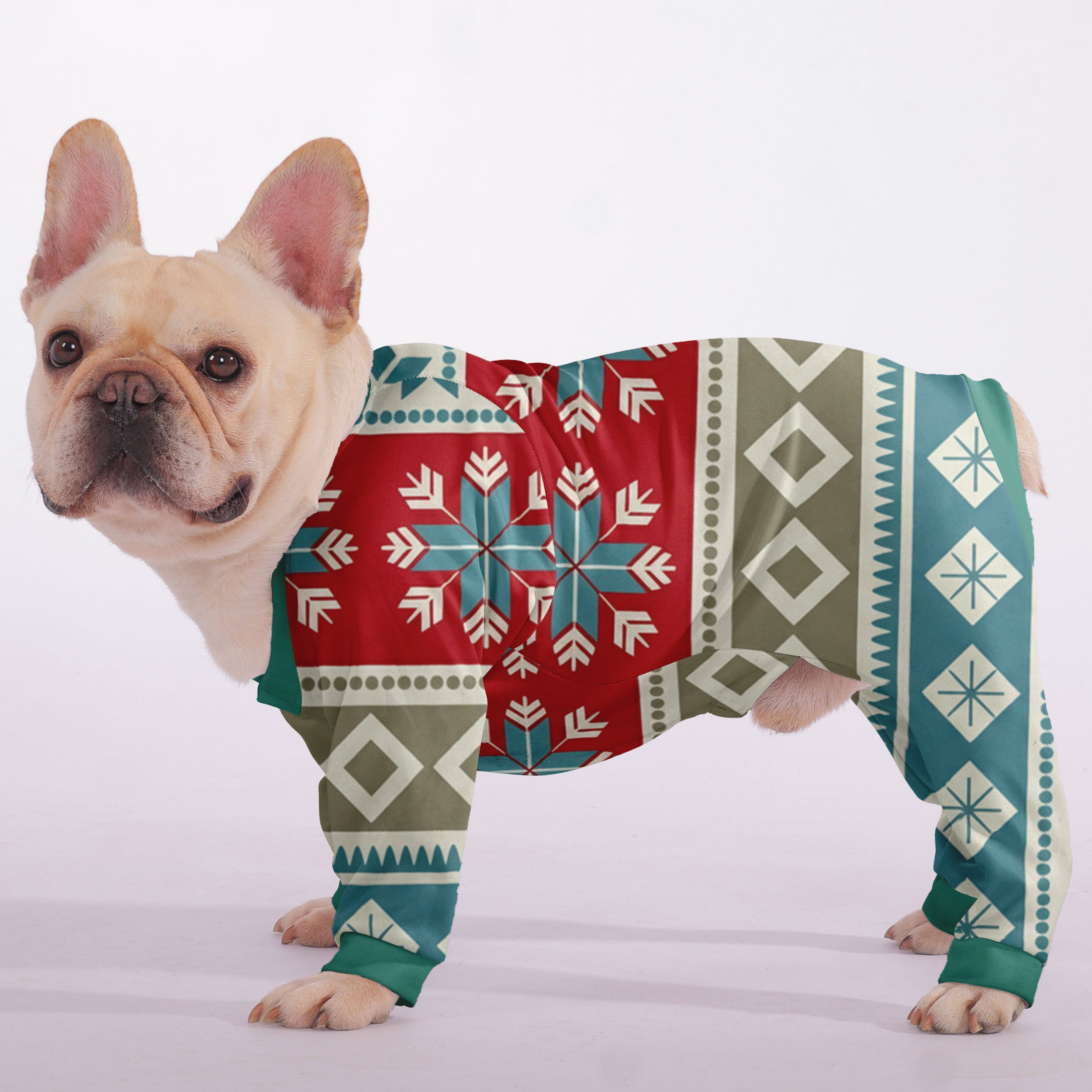 Vet-recommended Christmas - Breed-specific Frenchie Pajama Pet Gear