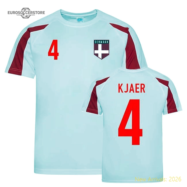 Simon Kjaer Denmark Sports Training Jersey (White-Red)