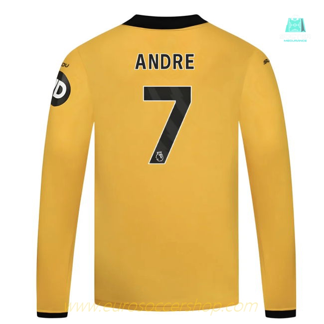 2025-2026 Wolves Long Sleeve Home Shirt - Kids (Andre 7)
