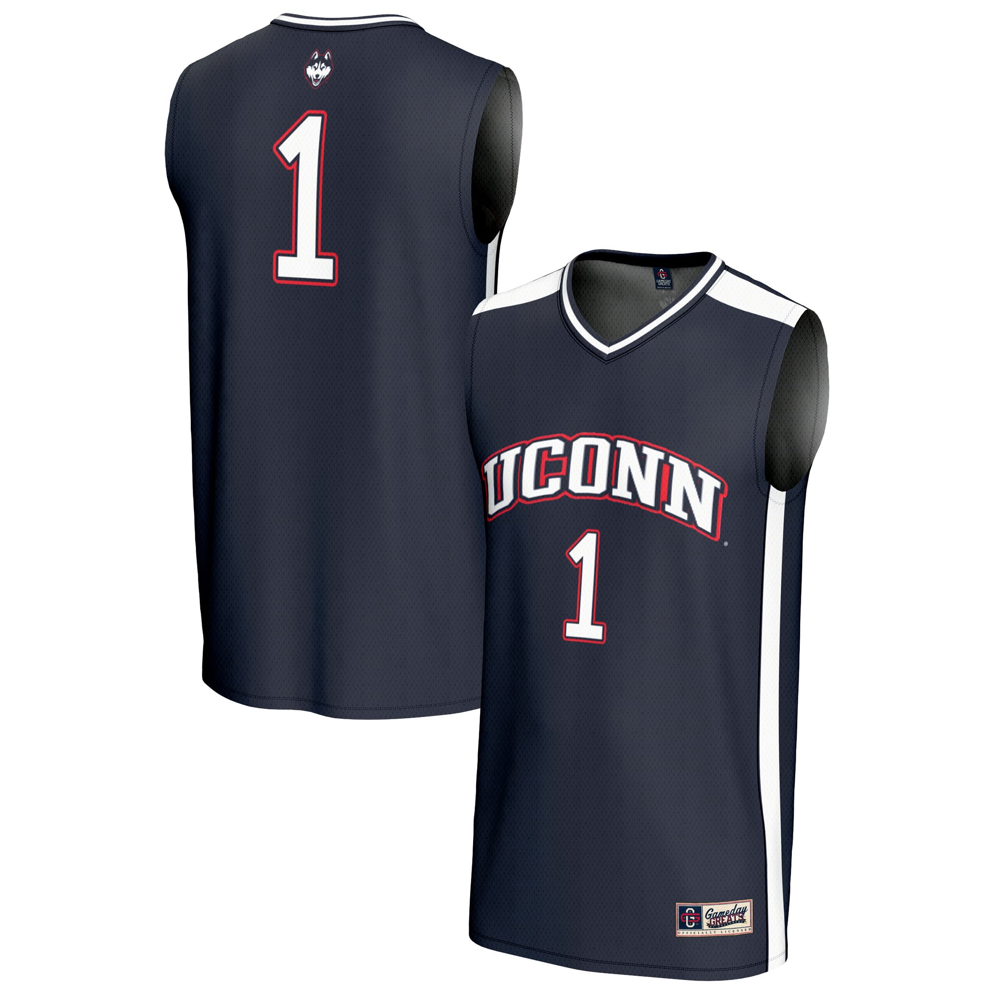 #1 UConn Huskies GameDay Greats Unisex Lightweight Collegiate Basketball Fashion Jersey - Navy