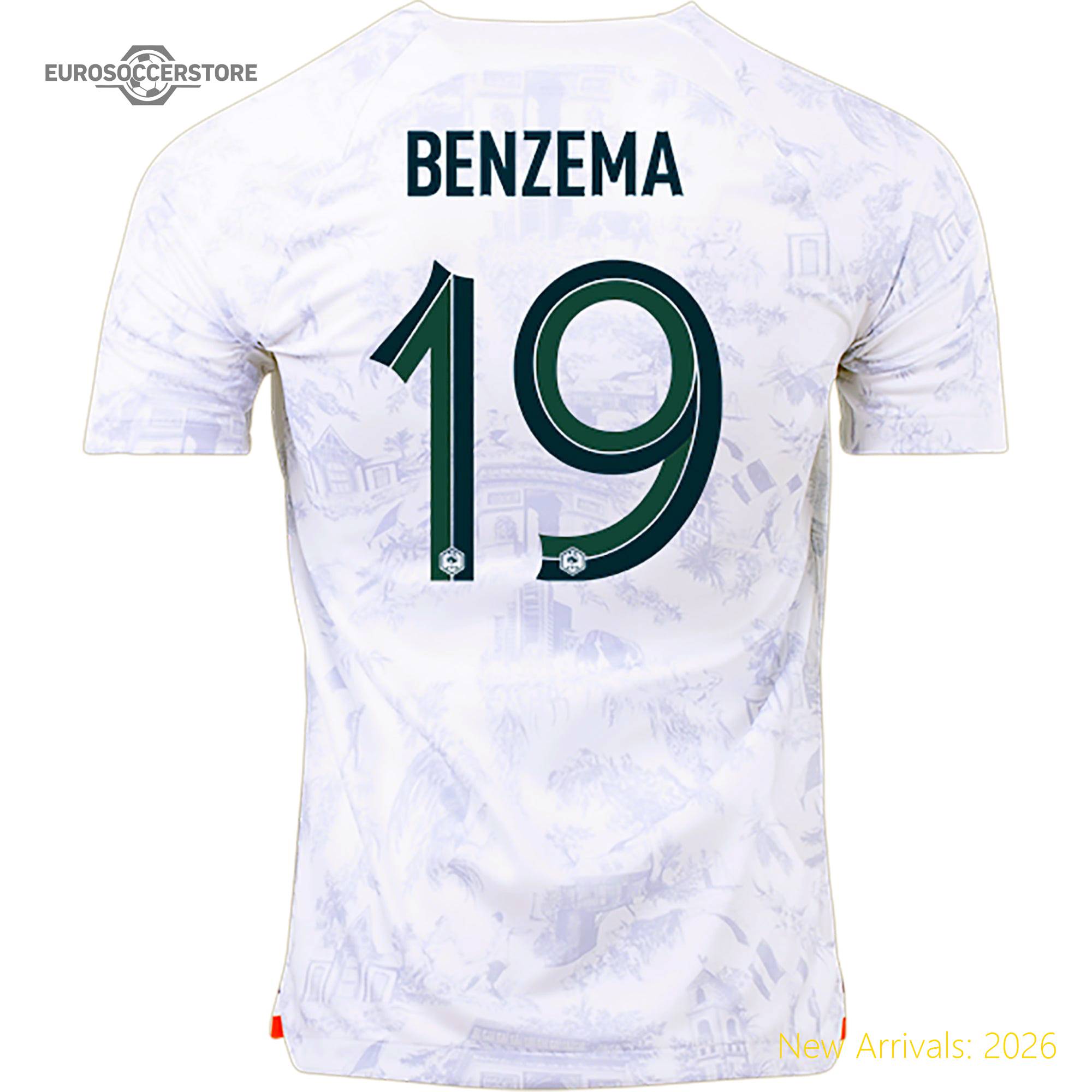 Sleek Design Men Fra Benzema France Away Durable Away Jersey 2022